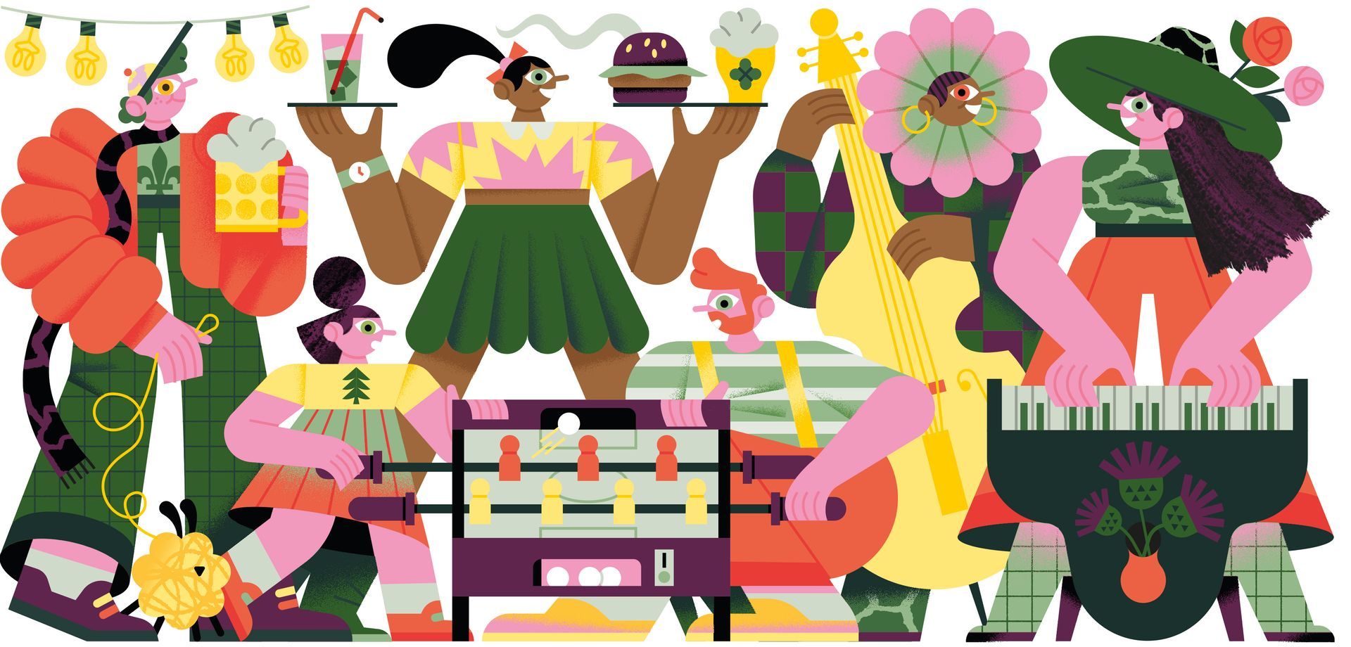 Palais des congres. Illustrations for a mural hallway