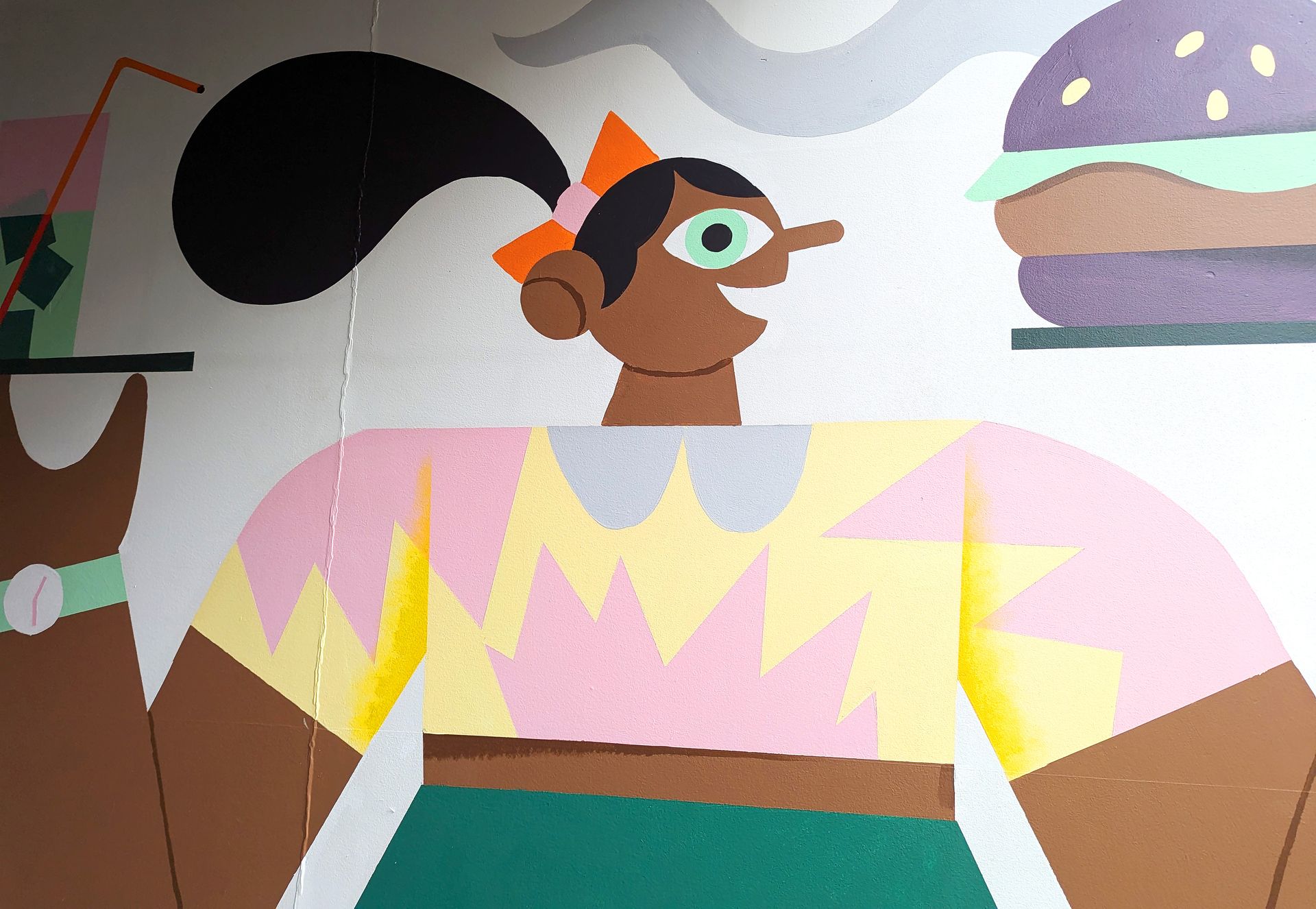 Palais des congres. Illustrations for a mural hallway