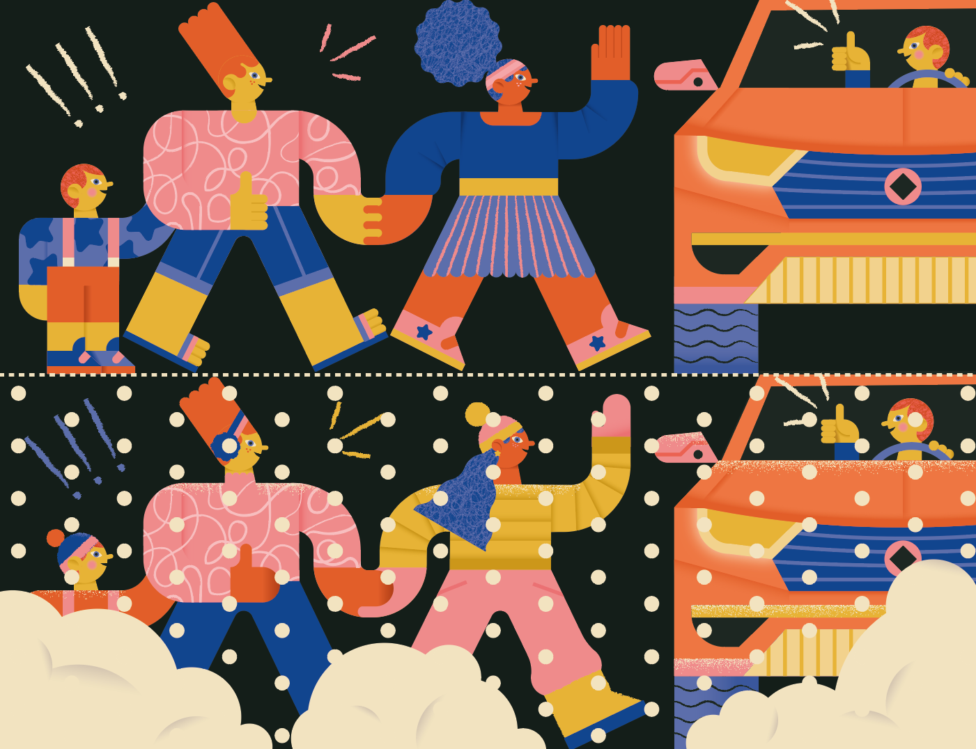 Pieton Quebec. Illustration for advertising campaign