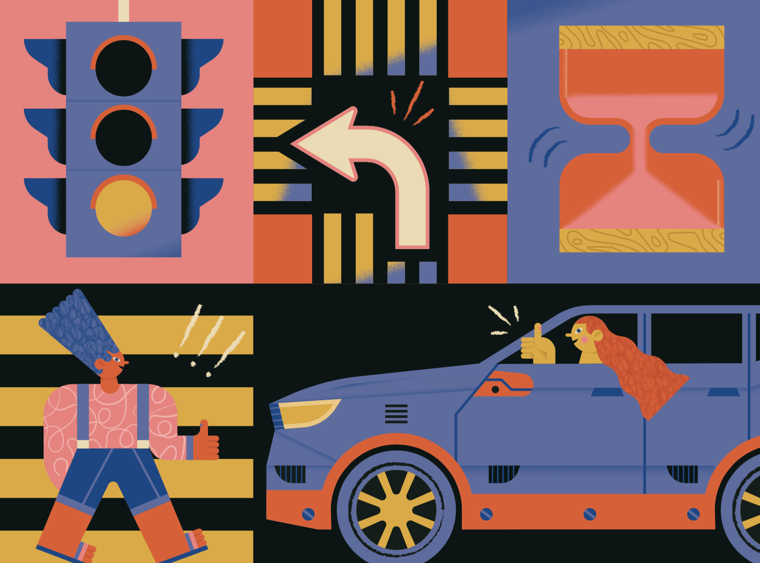Pieton Quebec. Illustration for advertising campaign