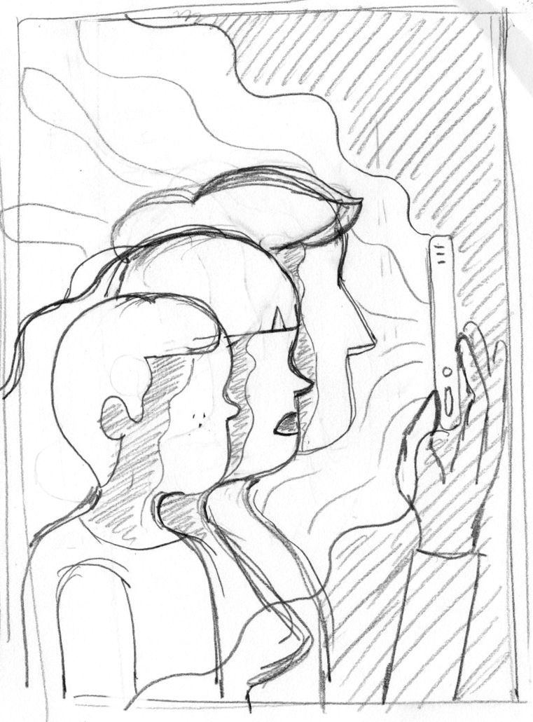 Quebec Science. sketch for the magazine, article about screen and parenting