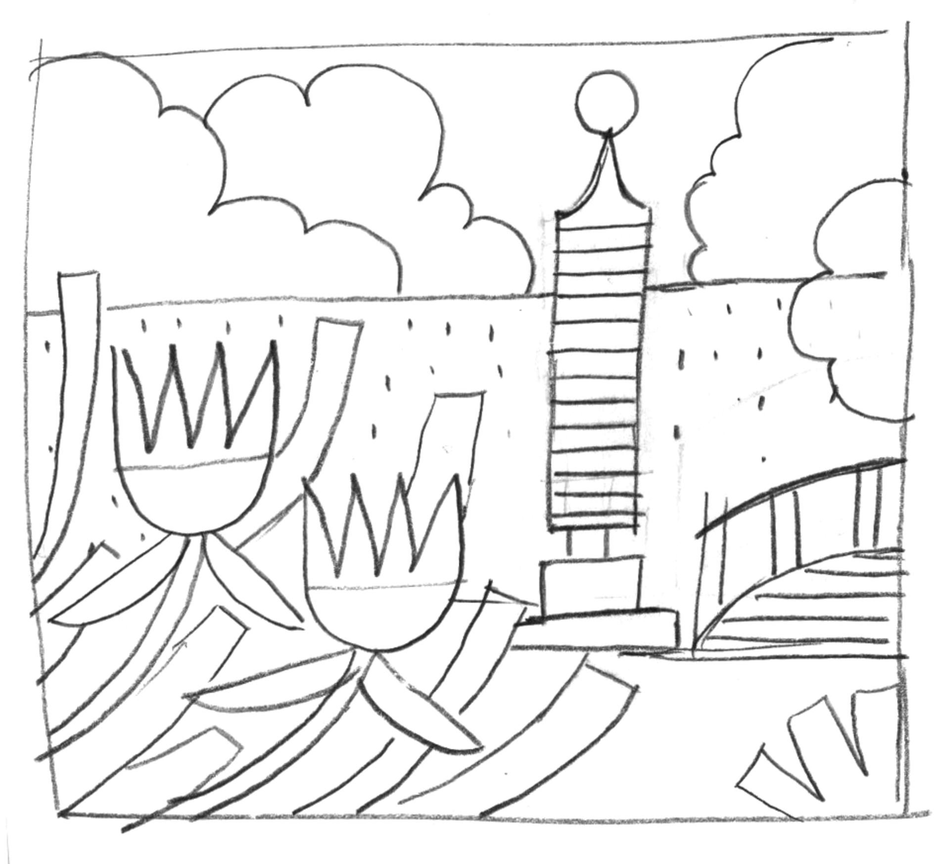 Re:porter magazine sketch Vancouver japanese garden