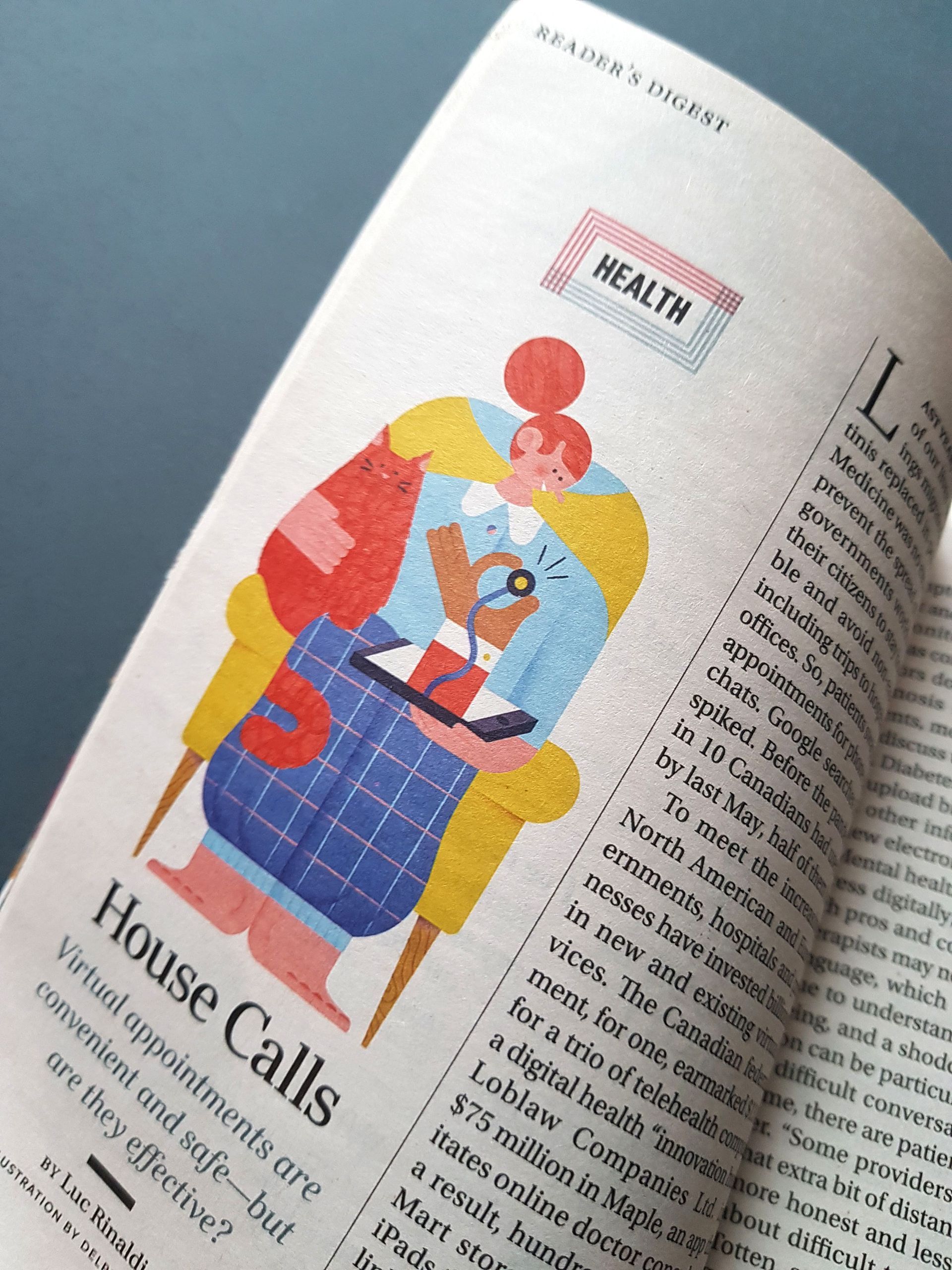 Reader's Digest. Illustration about doctor online appointment