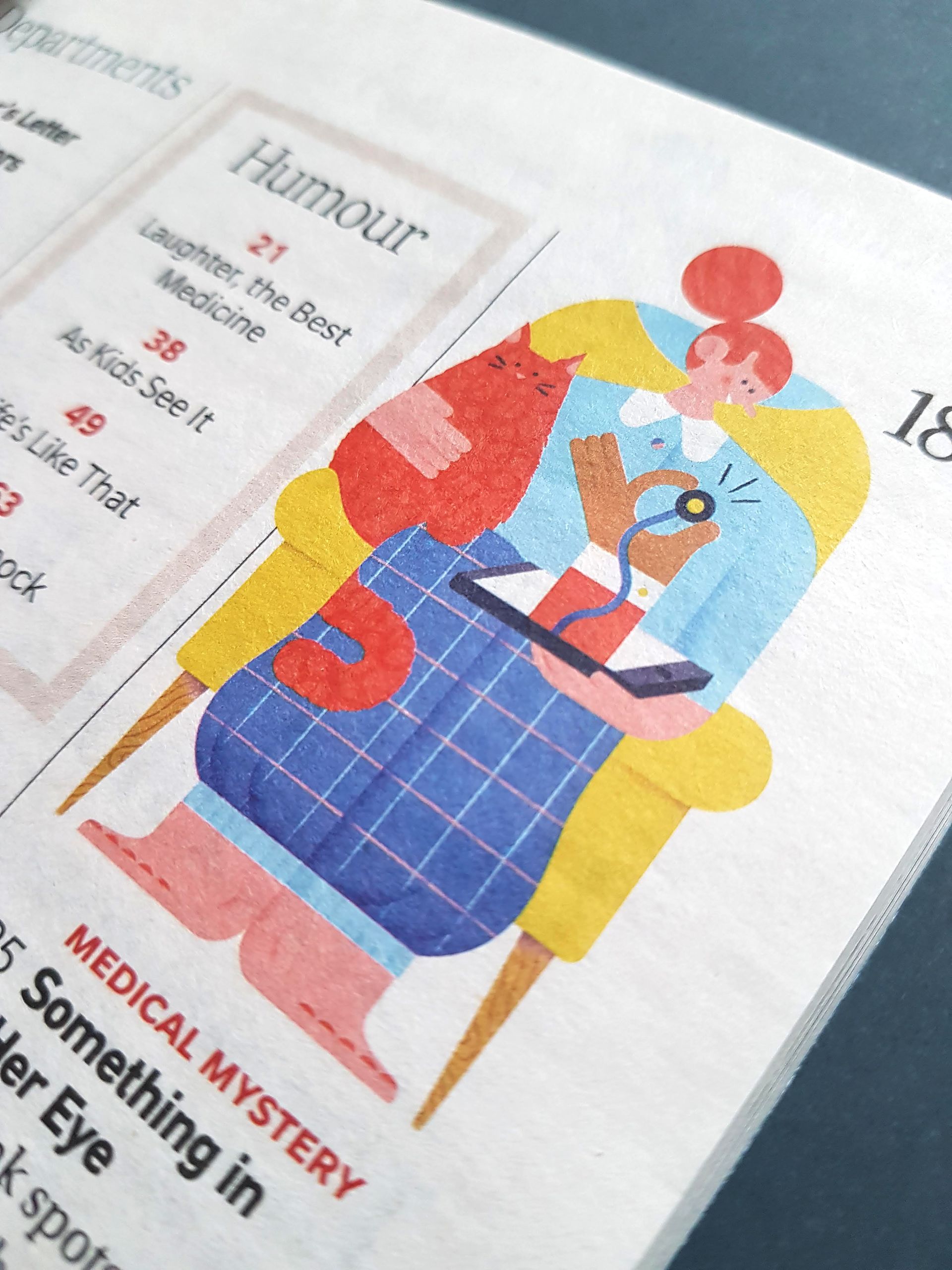 Reader's Digest. Illustration about doctor online appointment