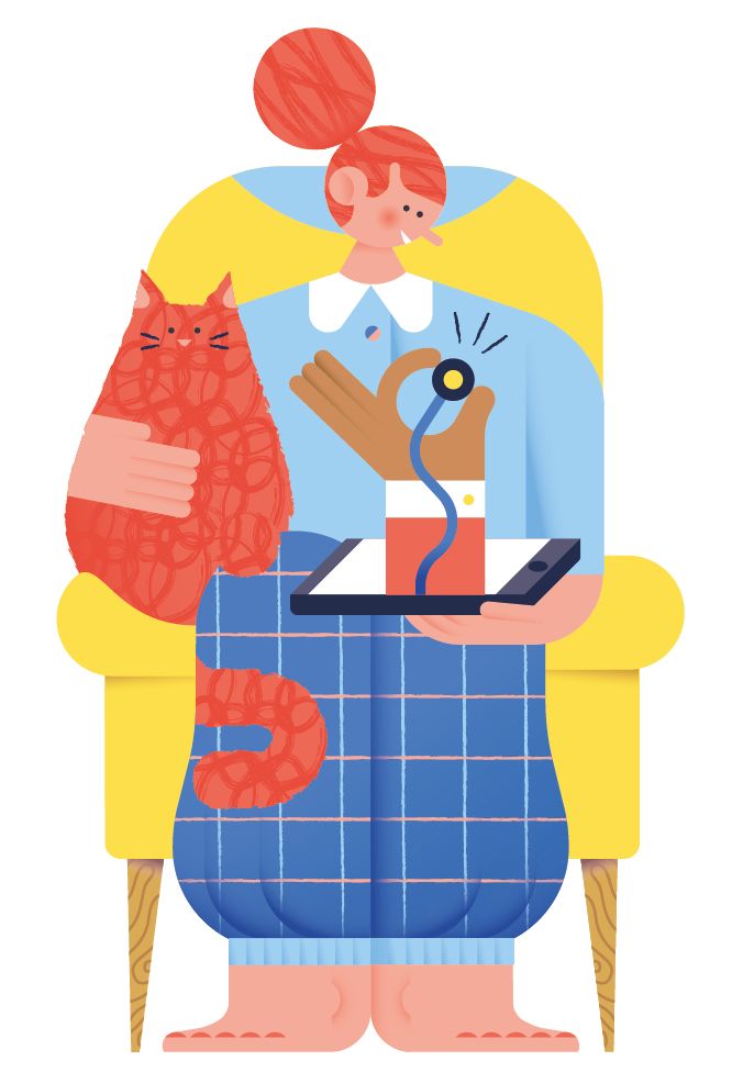 Reader's Digest. Illustration about doctor online appointment