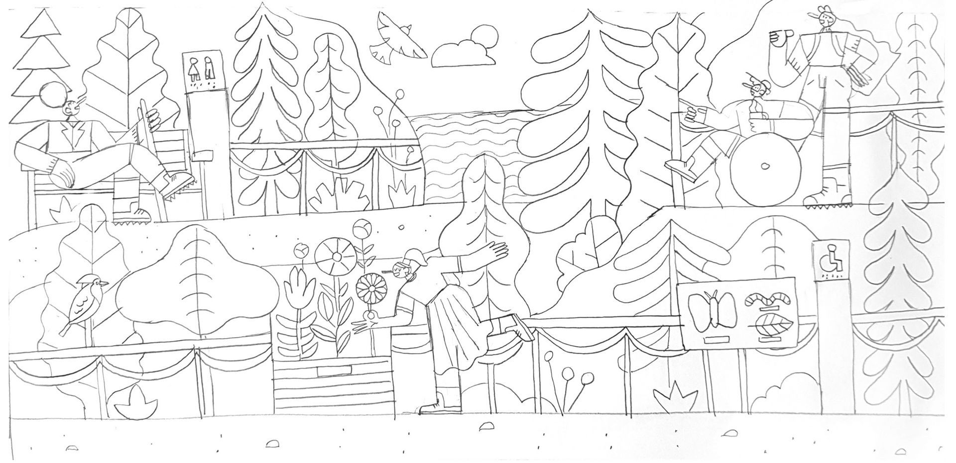 Transcanada trail. Illustration for web banner