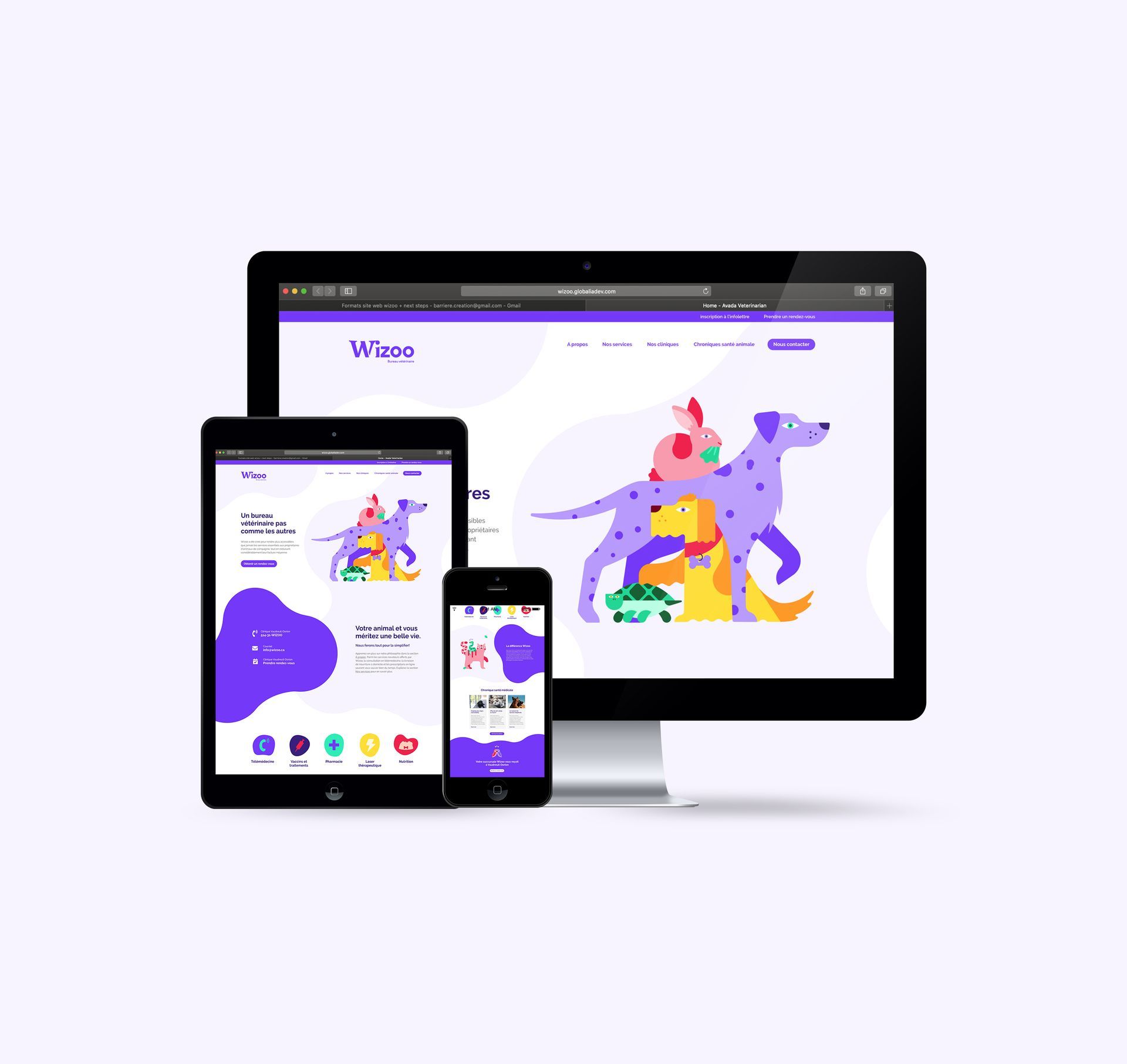 Wizoo. Brand illustrations for veterinary practice