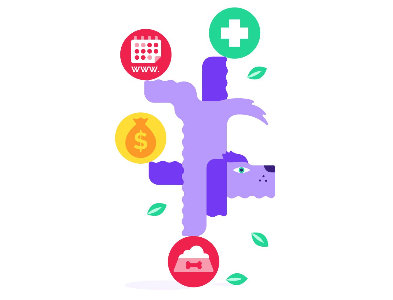 Wizoo. Brand illustrations for veterinary practice