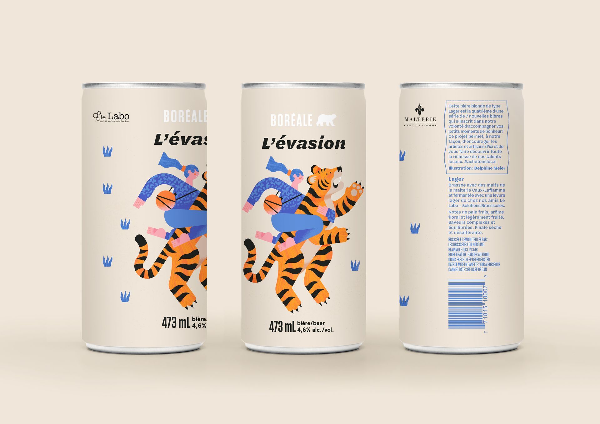 Boreal. Illustration for L'evasion beer packaging