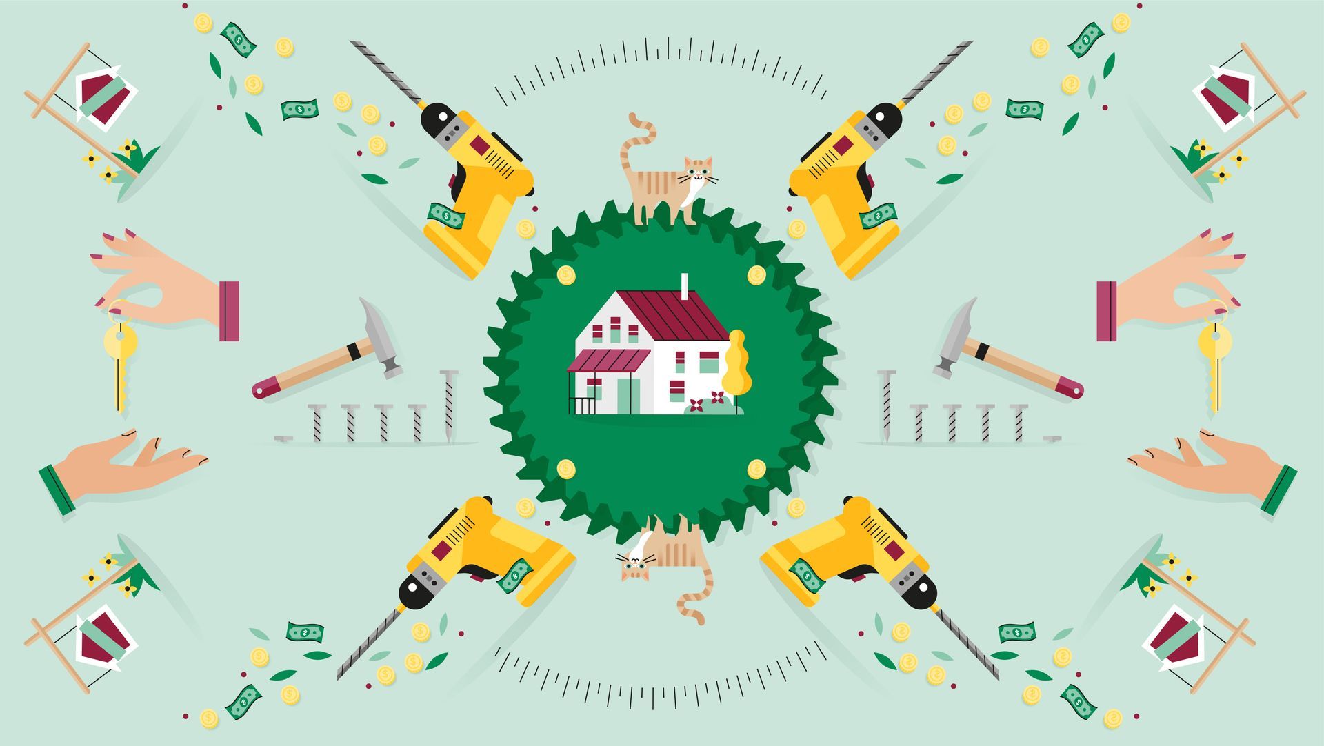 Desjardins. Illustrations for a advertising campaign about REER