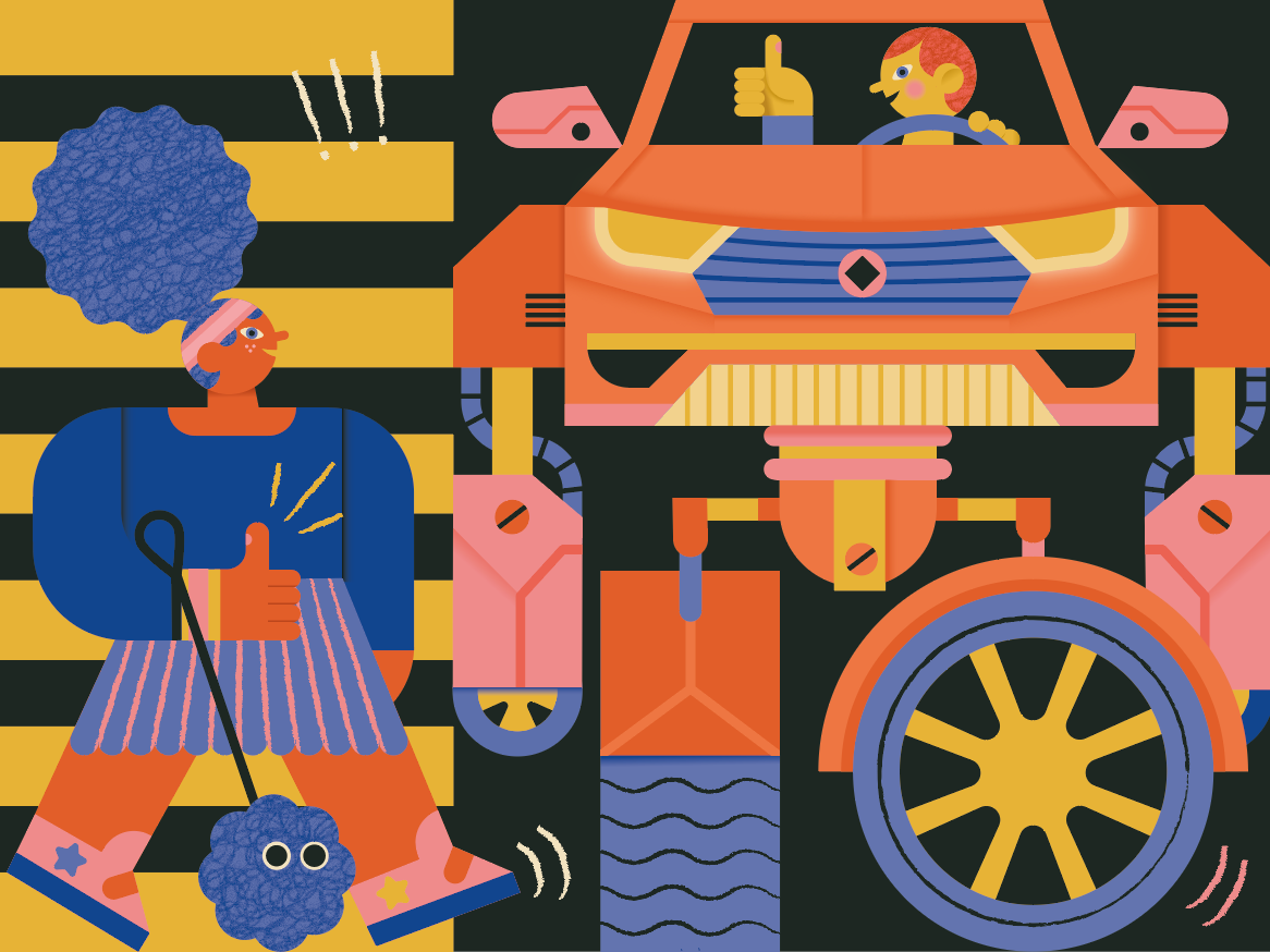 Pieton Quebec. Illustration for advertising campaign