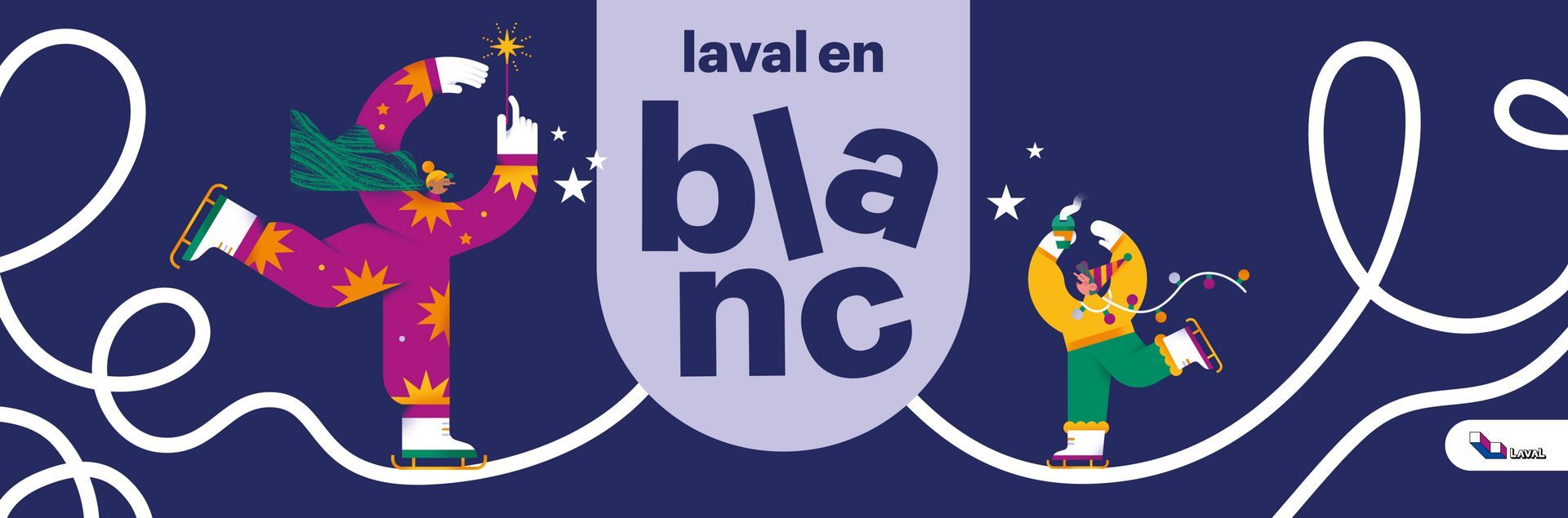 City of Laval. Illustration for the winter ice skating program.