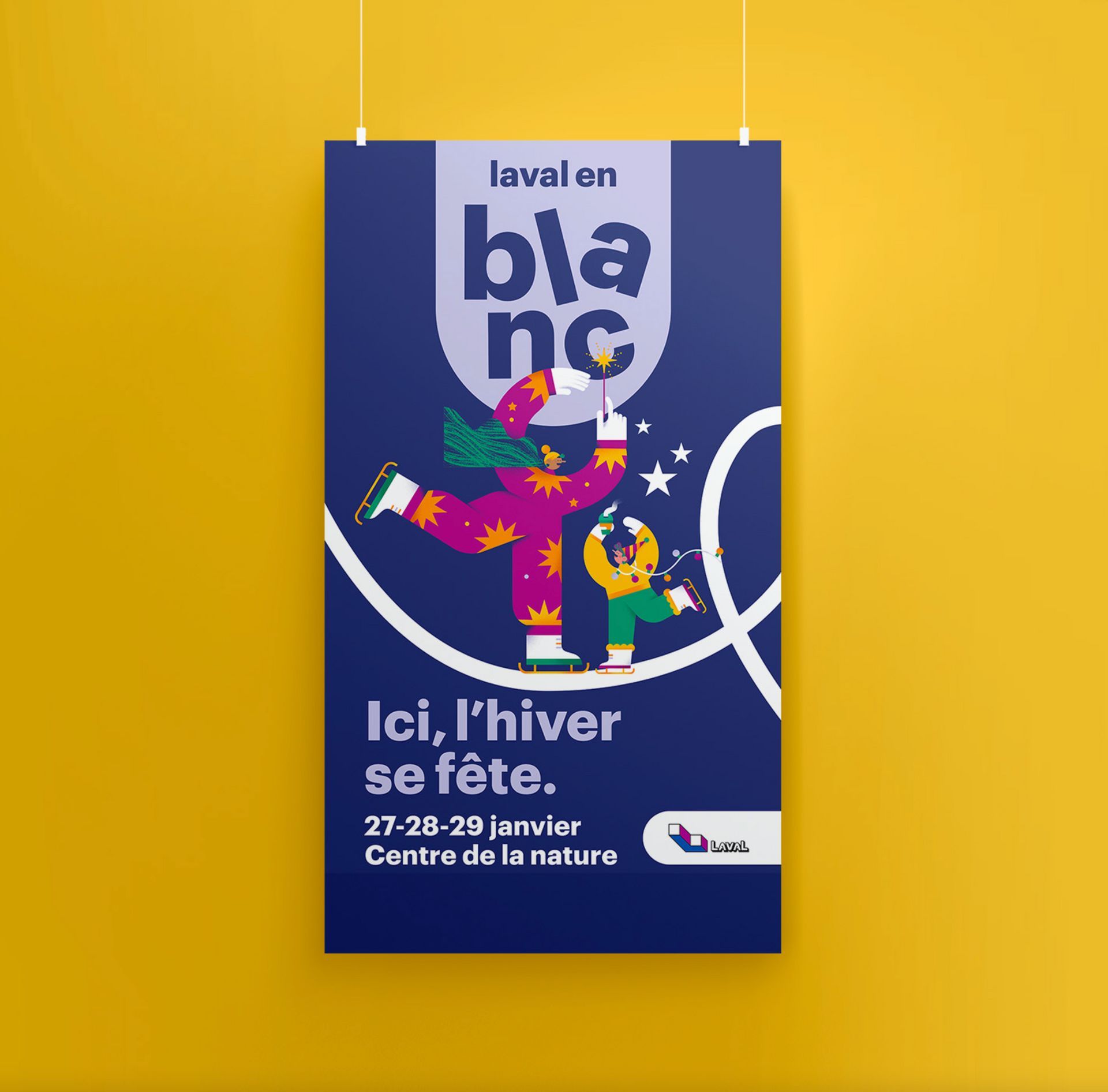 City of Laval. Illustration for the winter ice skating program