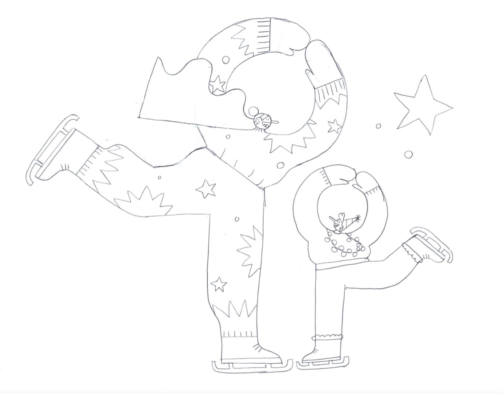 City of Laval. Illustration for the winter ice skating program