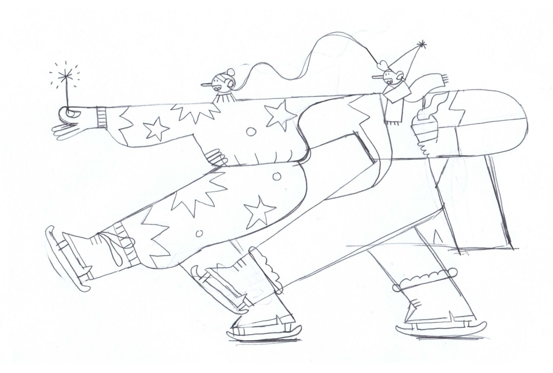 City of Laval. Illustration for the winter ice skating program