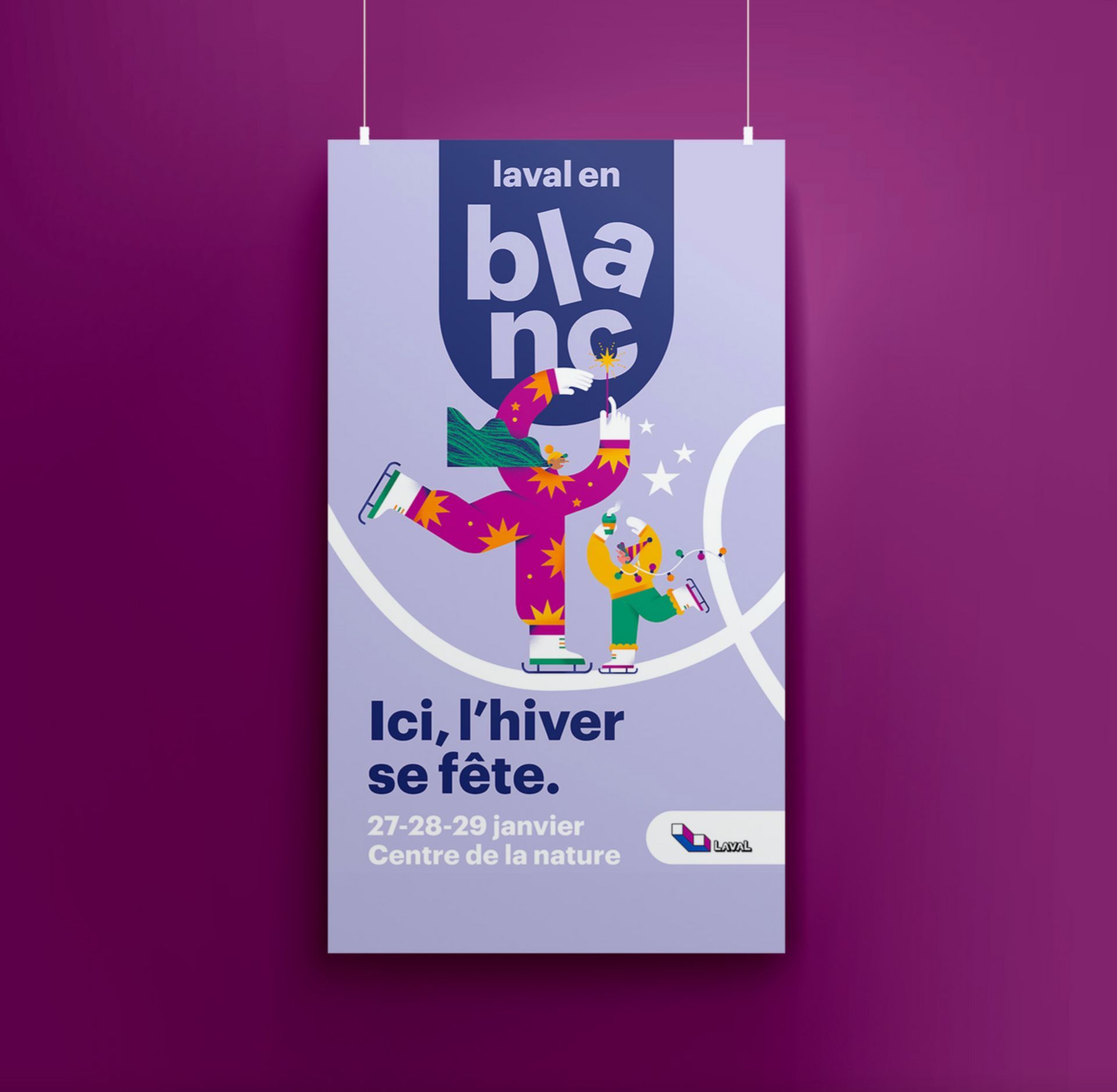 City of Laval. Illustration for the winter ice skating program