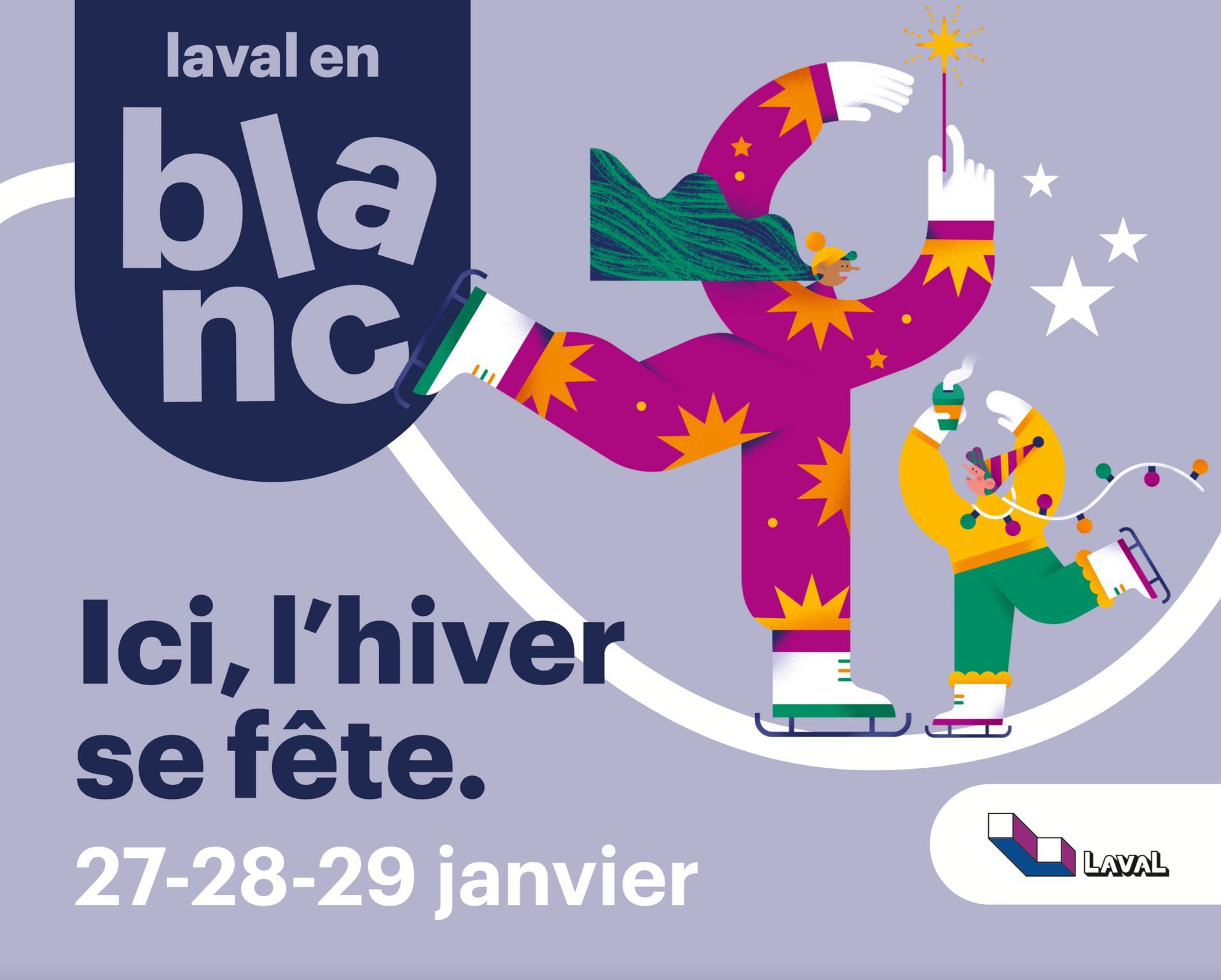City of Laval. Illustration for the winter ice skating program