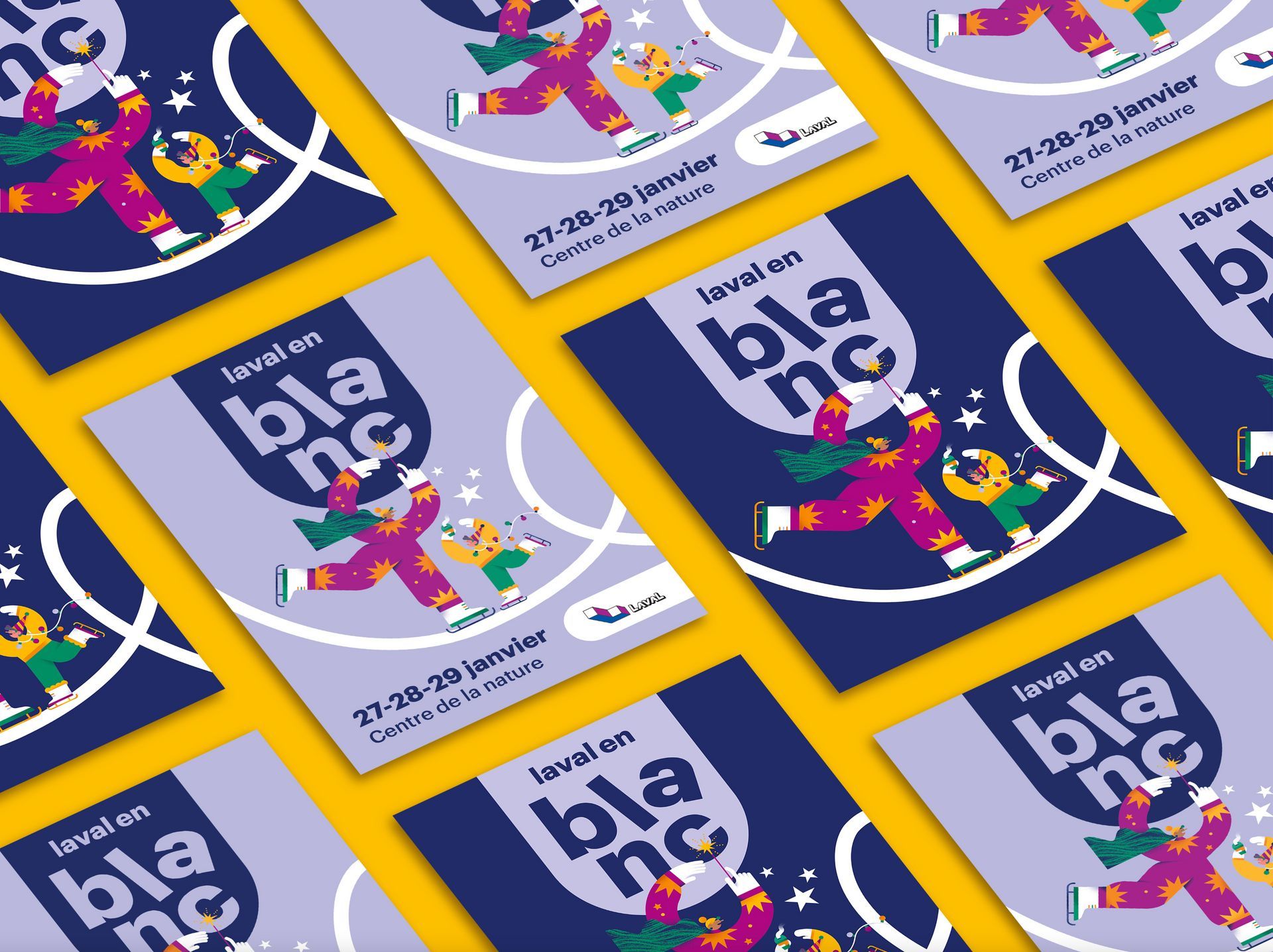 City of Laval. Illustration for the winter ice skating program