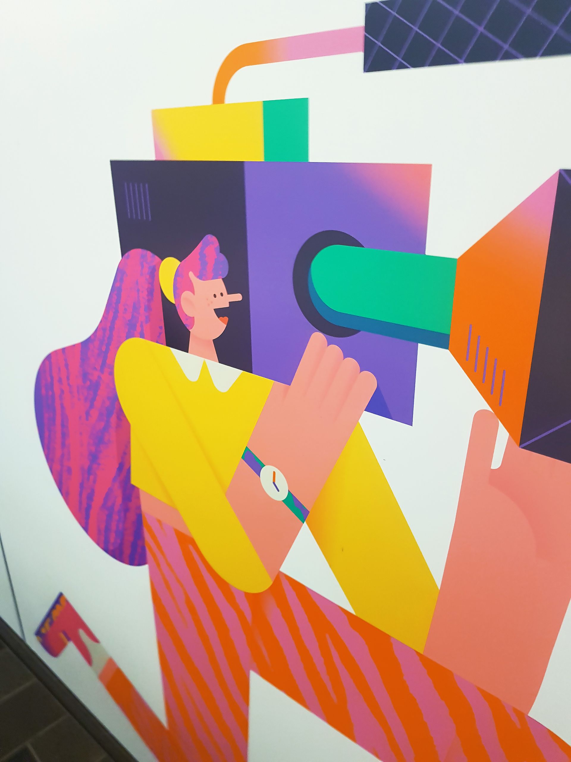 Palais des congres. Illustrations for a mural hallway