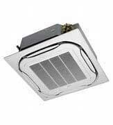 Una imagen de un acondicionador de aire de cassette sobre un fondo blanco.