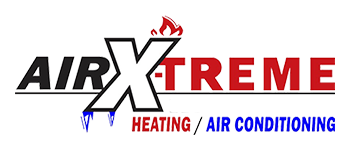 Logo for Air Xtreme Heating/Air Conditioning with "AIR" in black, "X" in white, and "TREME" in red.