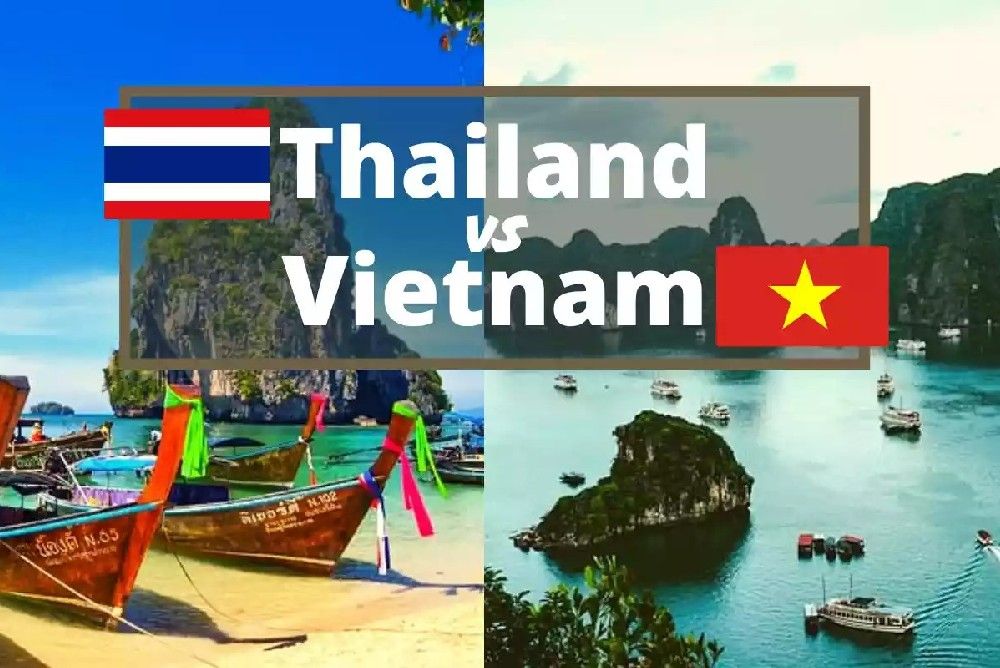 A sign that says thailand vs vietnam on it