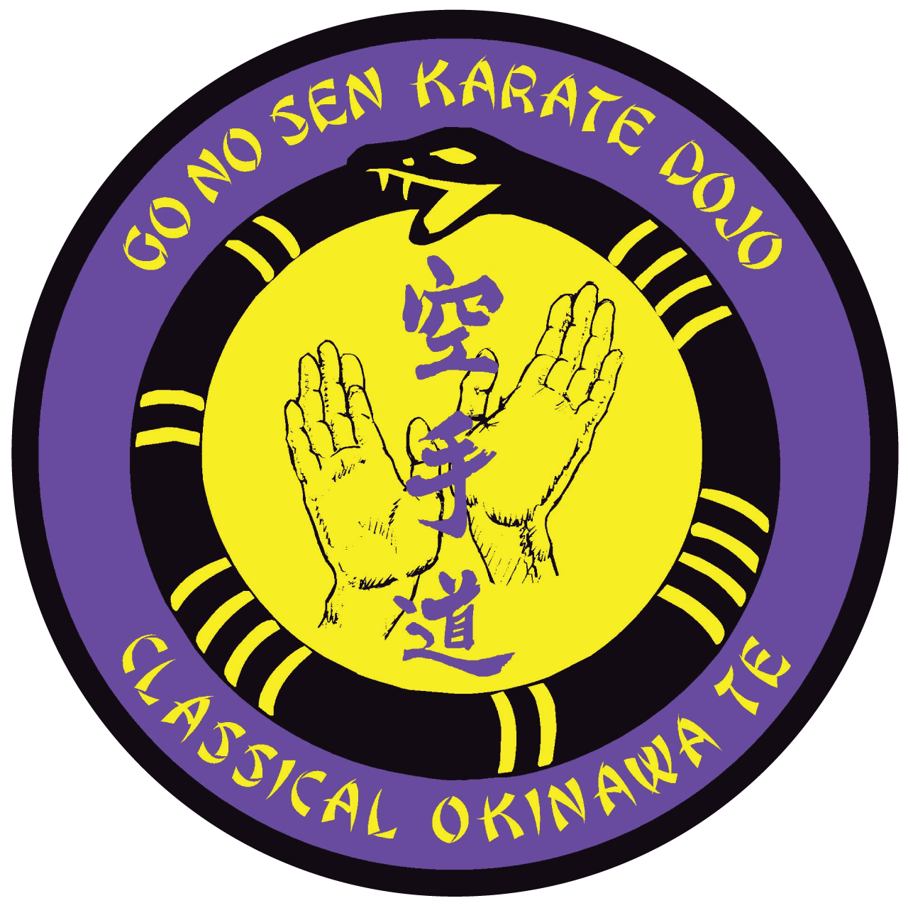 A logo for go no sen karate dojo classical okinawa te