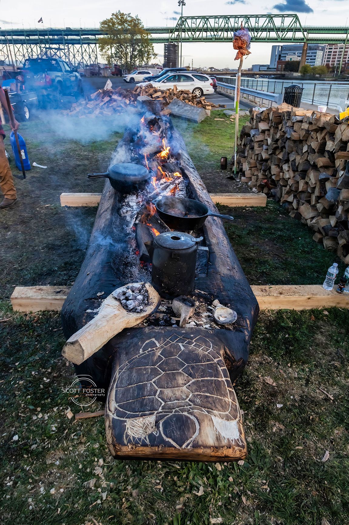 Boston's first Mishoon Burning in 300 years, put on by Indigenous tribes