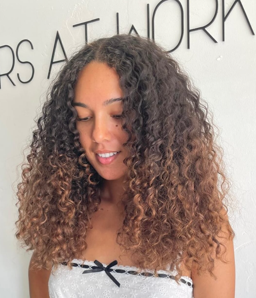 Curly Transformation — Hairdresser At Work in Cairns City, QLD
