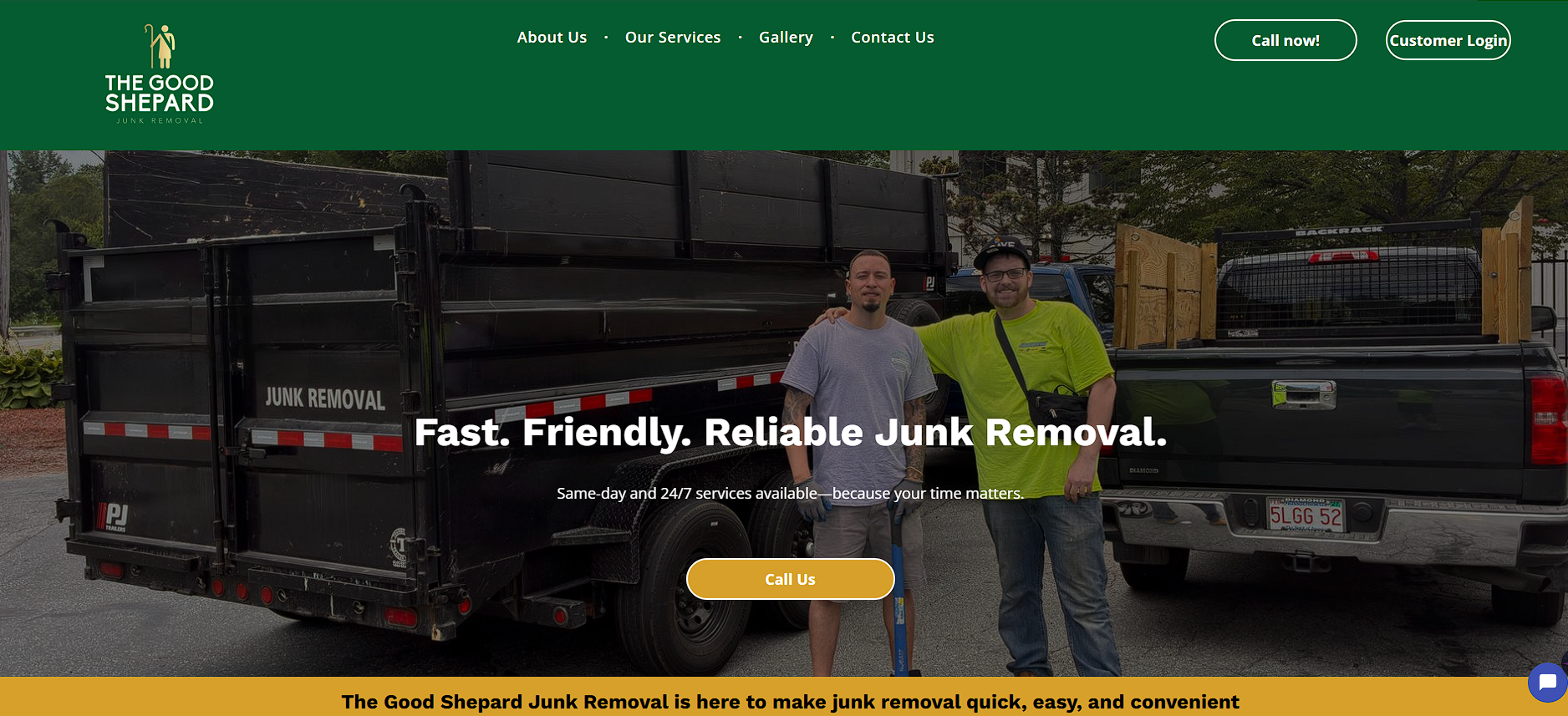 The Good Shepard Junk Removal dumpster rental