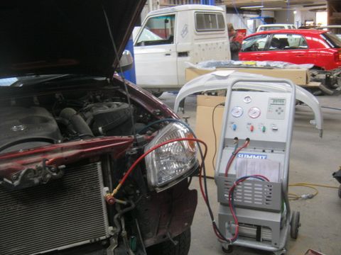 Car being serviced for electrical faults