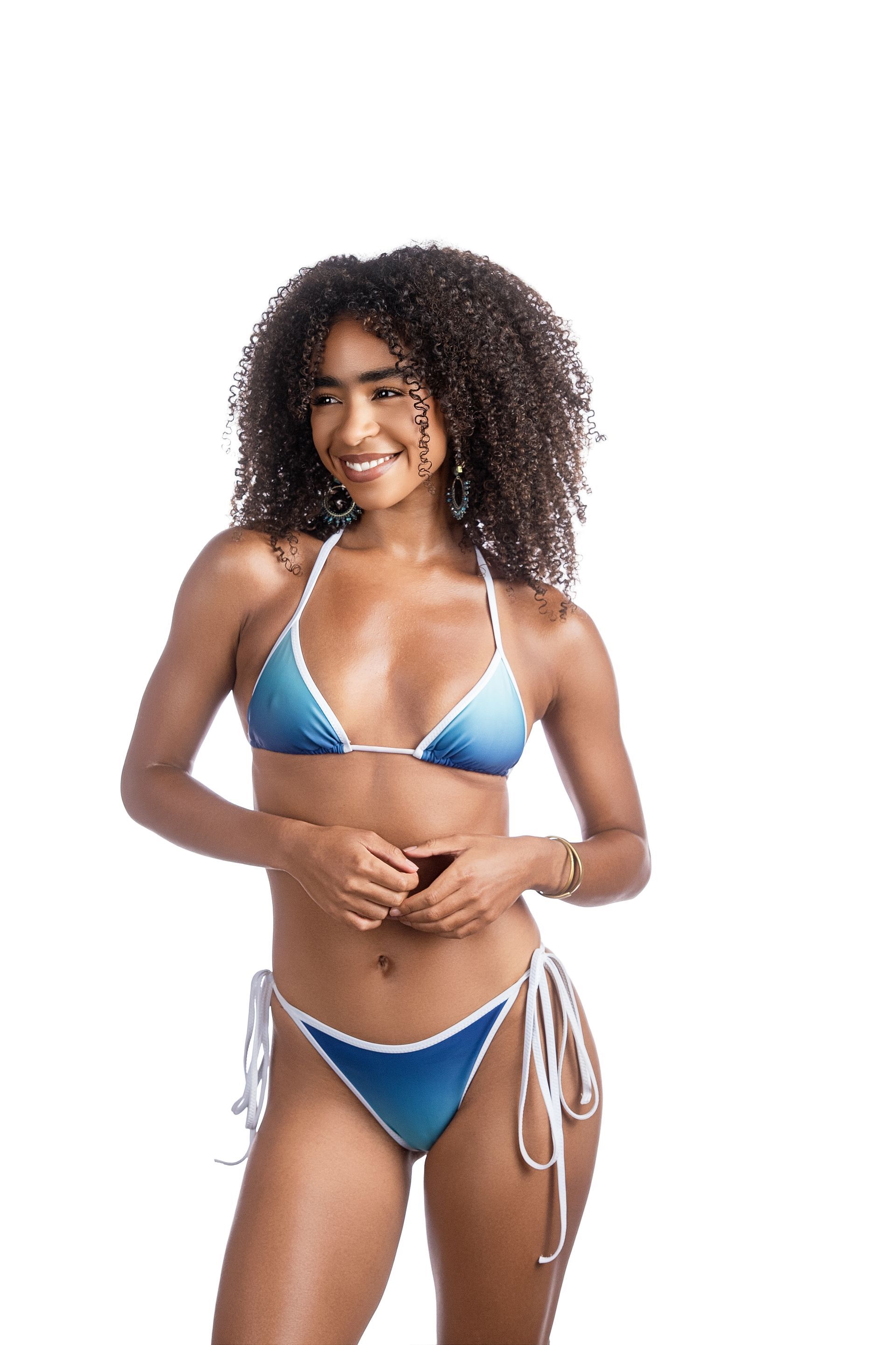 Blue Hole Bound Up Top - Handmade Ethical Swimwear
