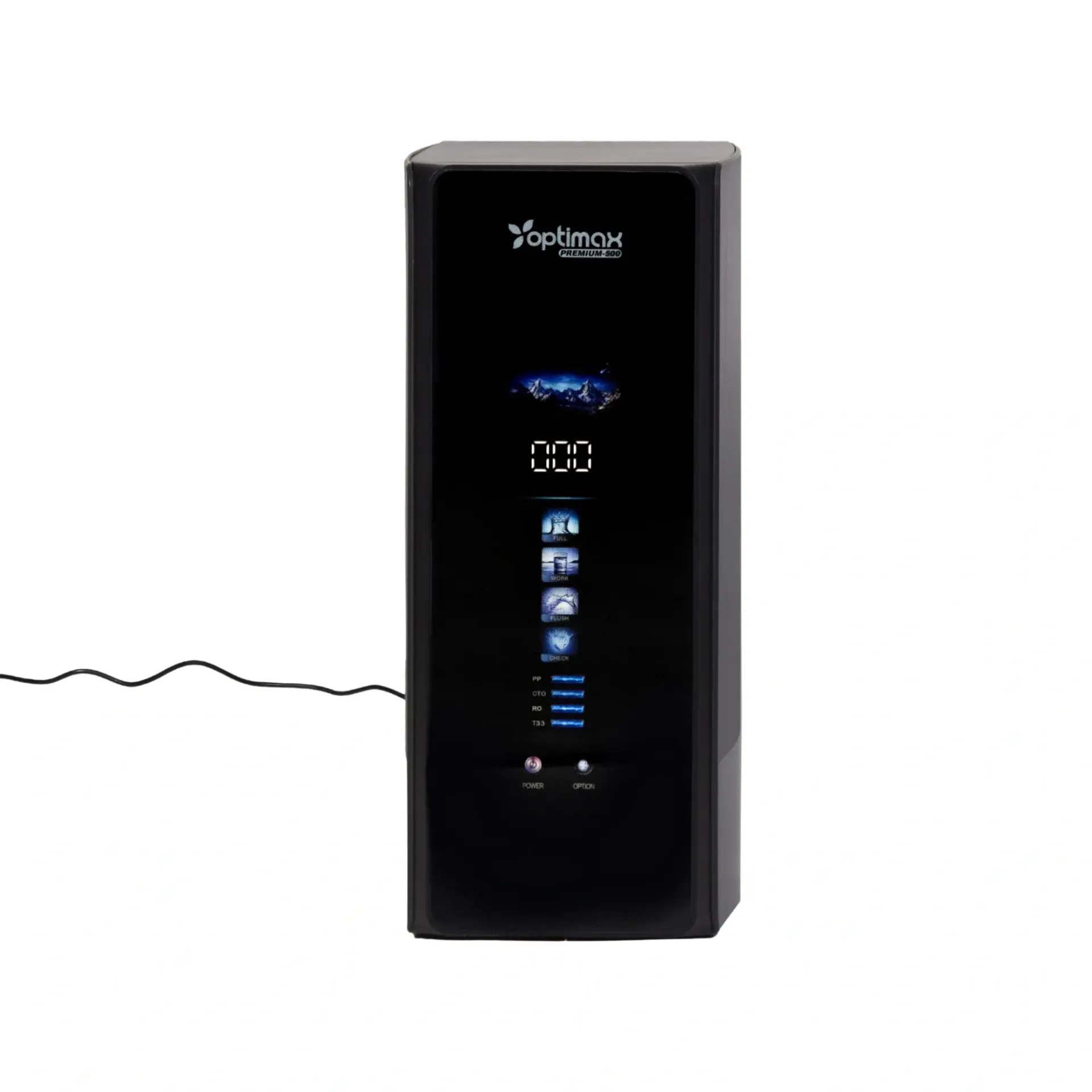 Borne de recharge noire pour véhicules électriques avec écran et câble intégré.