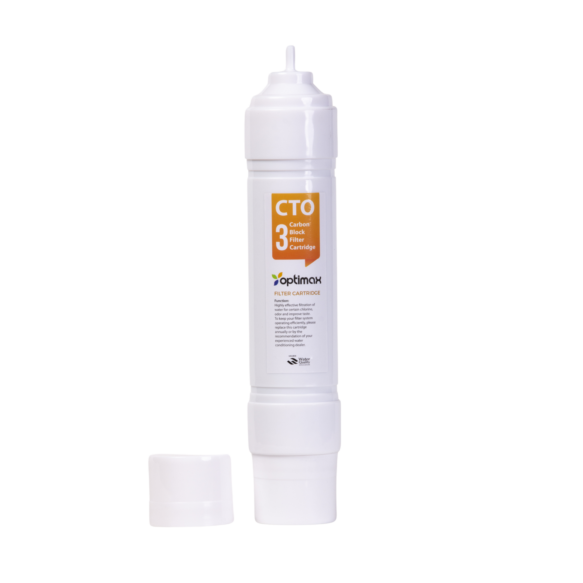 Cartouche filtrante blanche avec étiquette « CTO ».