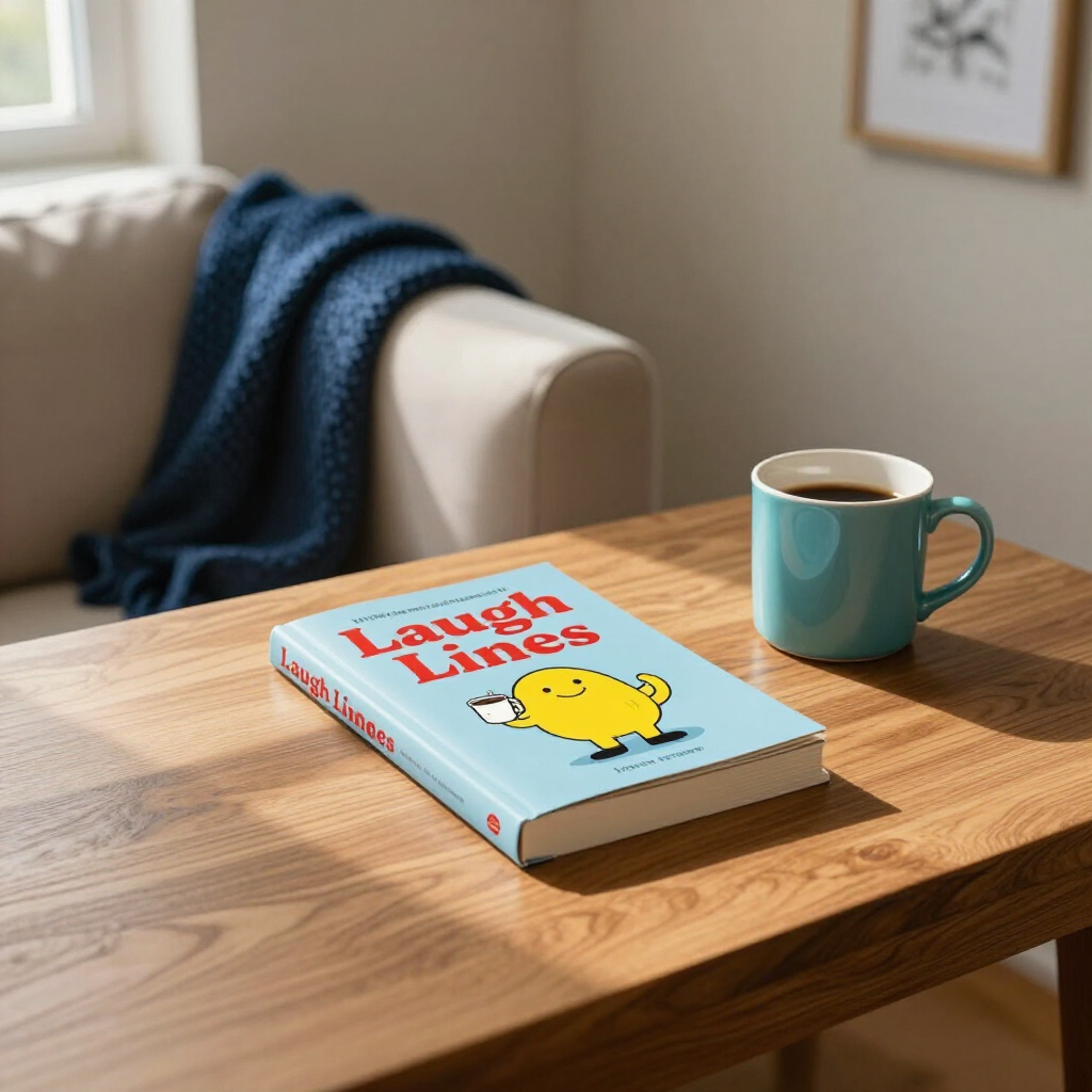 A light blue book titled 