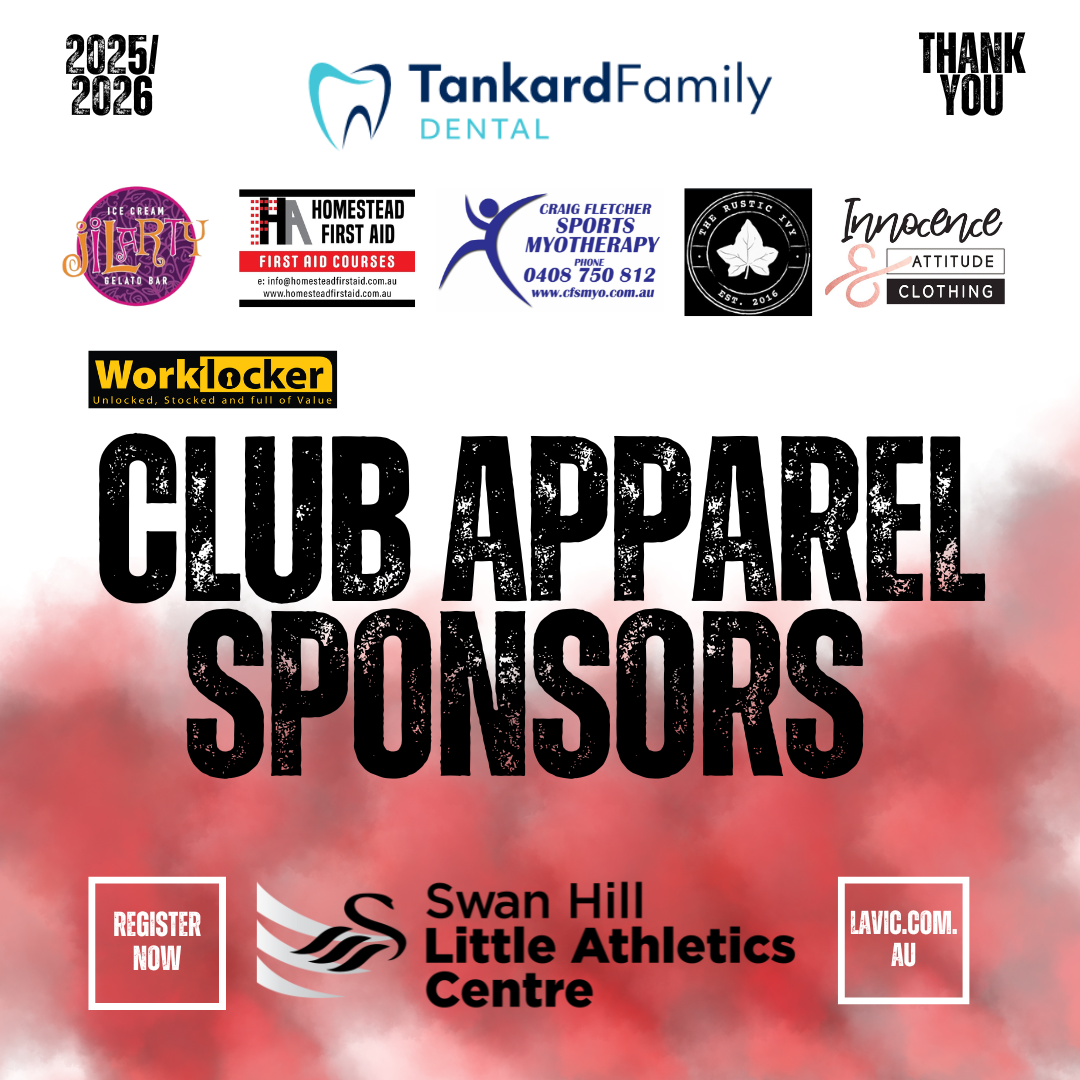Club Apparel Sponsors graphic: featuring sponsor logos around text 