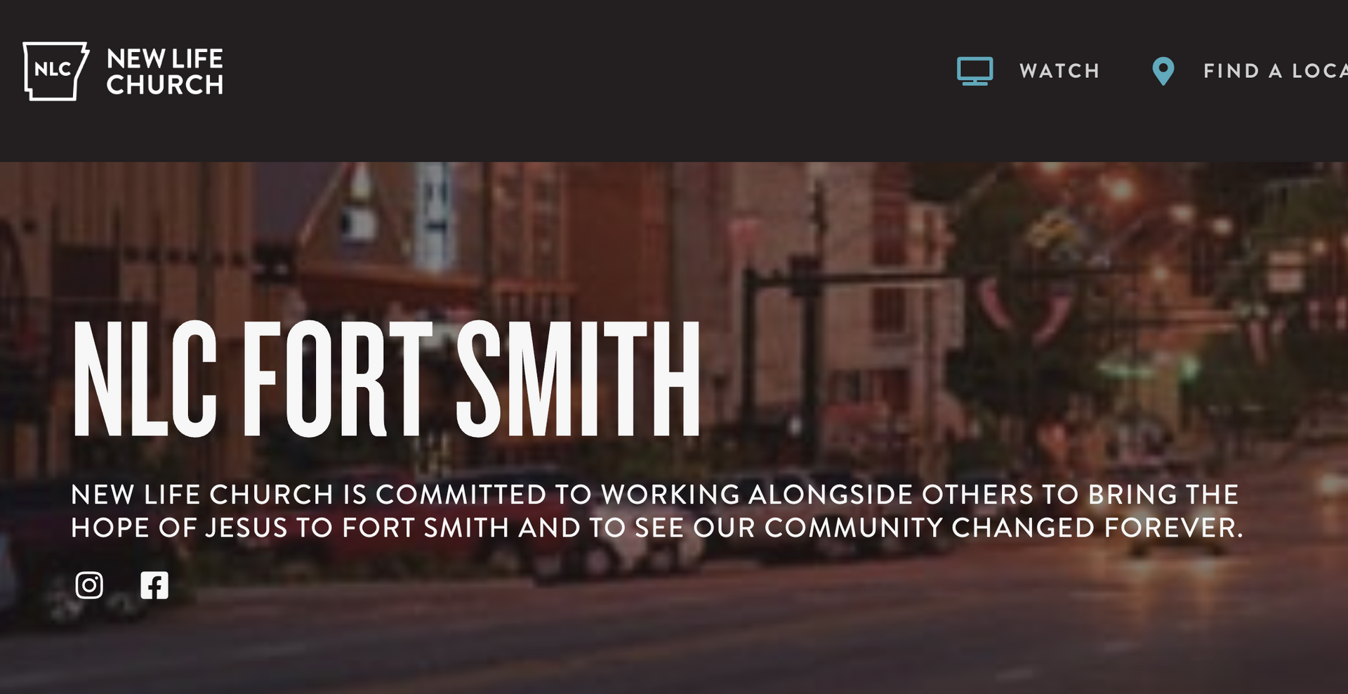 A website for nlc fort smith is shown