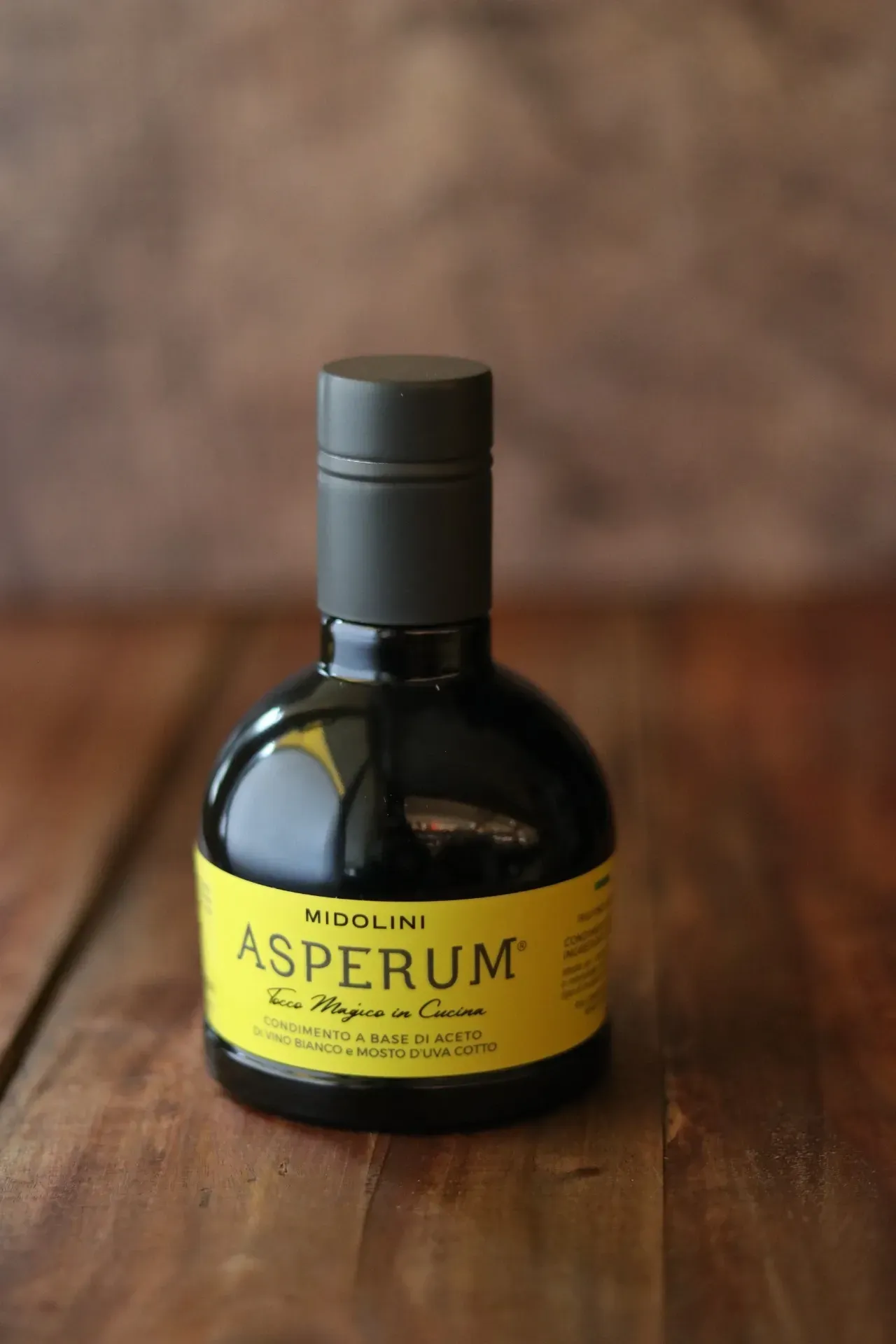 Bottiglia di aceto balsamico Asperum Midolini Bianco Gourmet