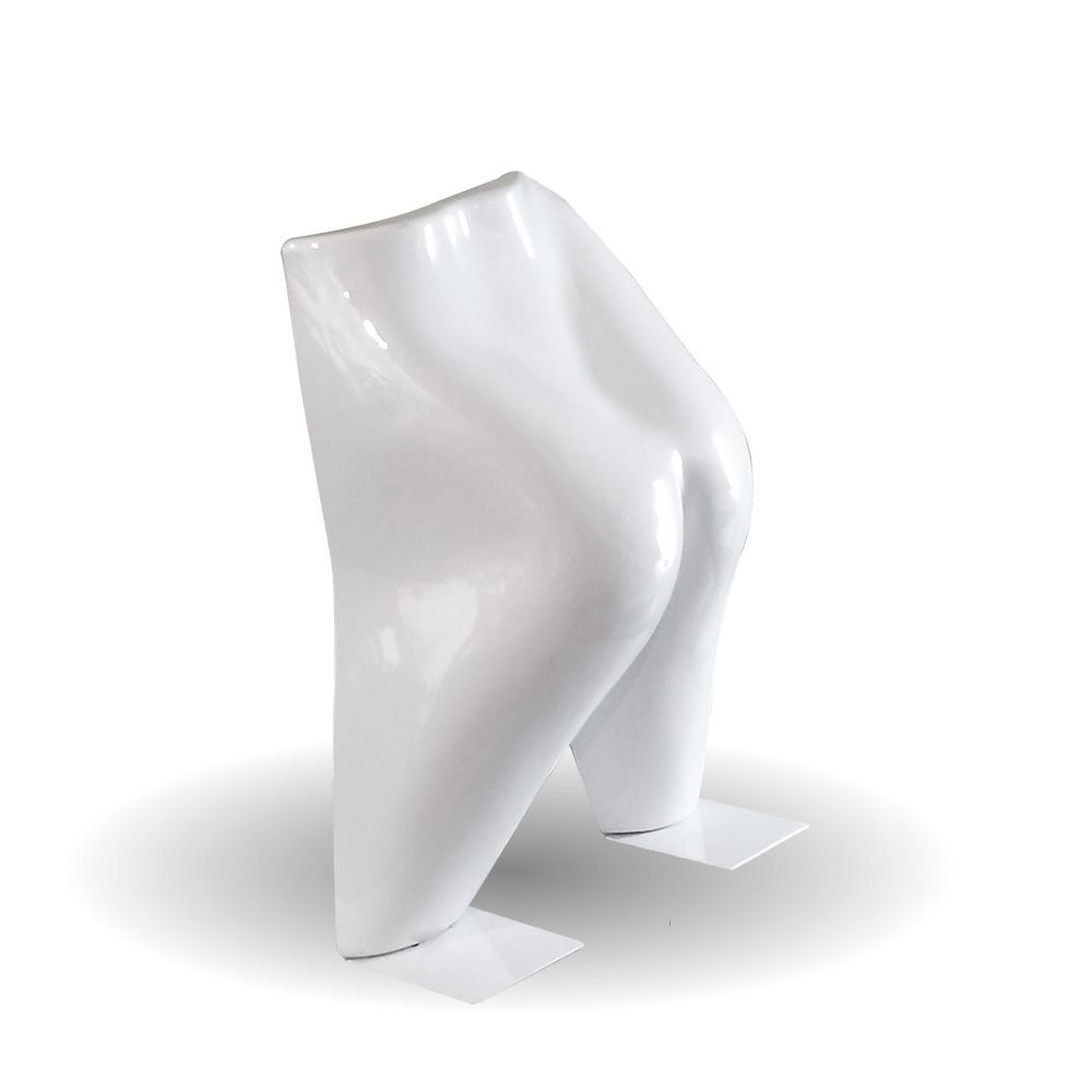 Maniquí de exposición de ropa, de color blanco brillante, con forma de torso