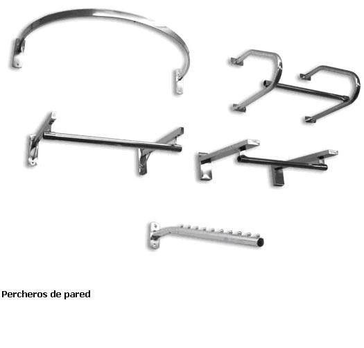 Perchas de ropa de pared de metal en varios estilos.