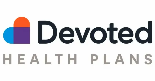 Devoted Health Plans logo with orange, purple, and navy icon and gray text