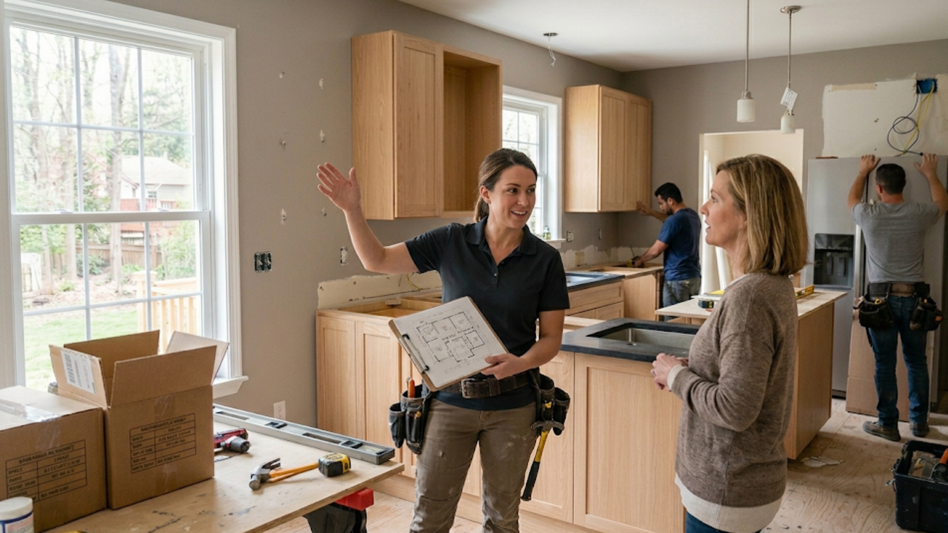kitchen remodeling in progress Parkton MD modern kitchen installation
