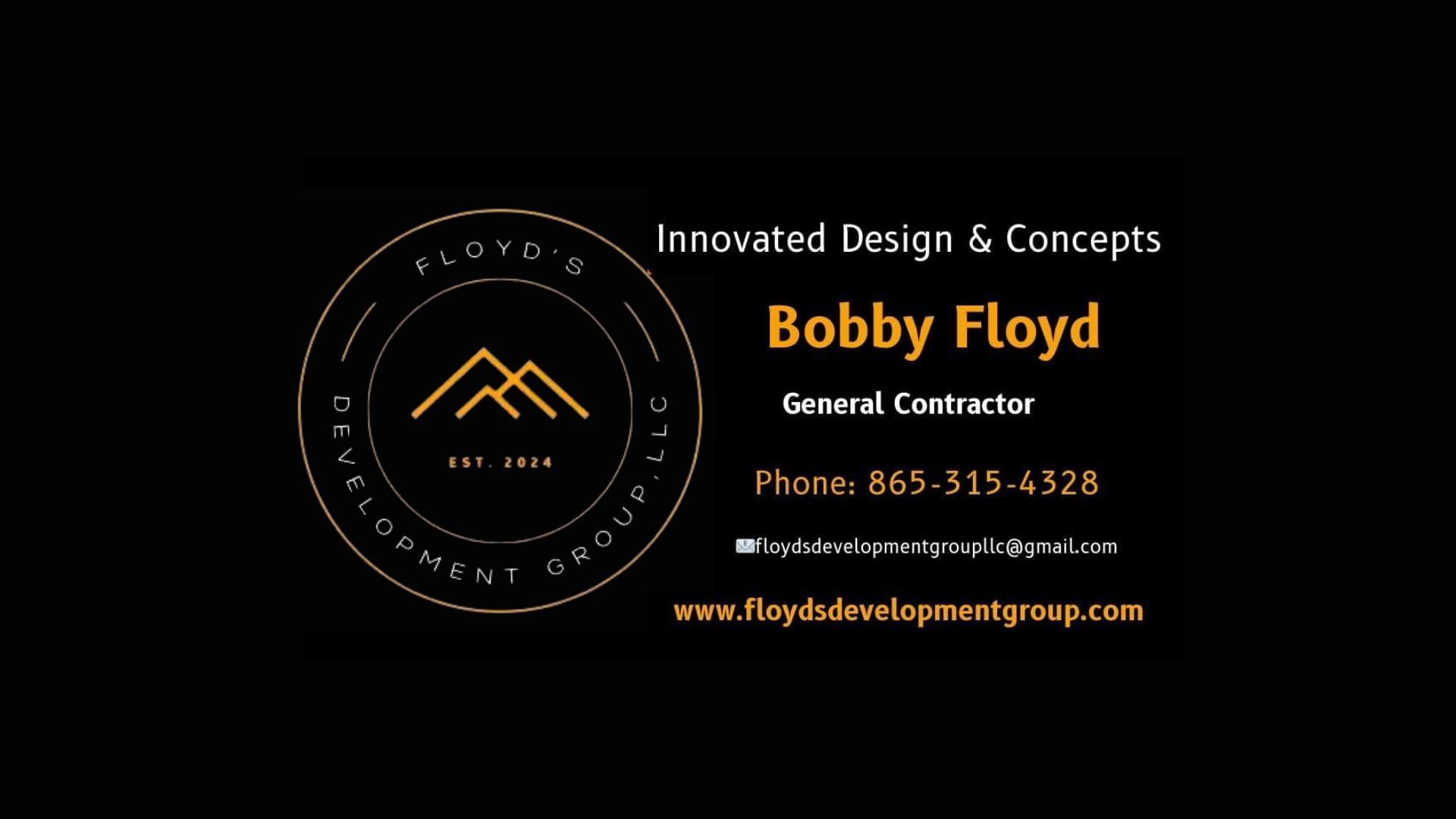 A business card for bobby floyd , a general contractor