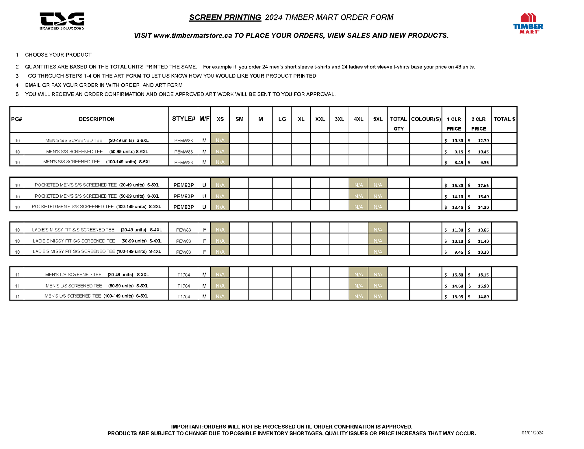 TBM order form 2026