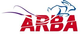 A logo for arba with a rabbit on it