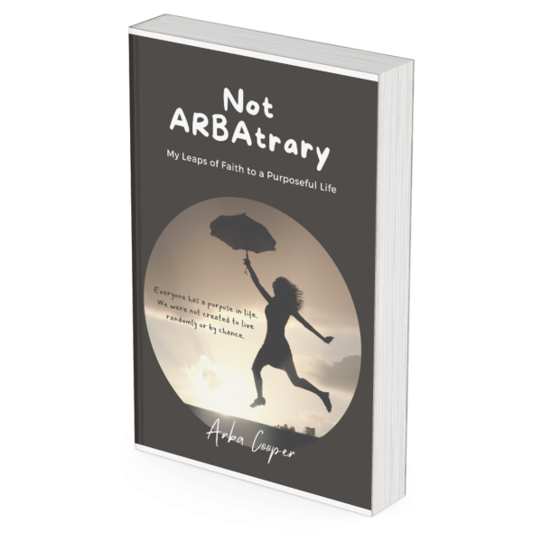 A book titled not arbitrary has a silhouette of a woman holding an umbrella