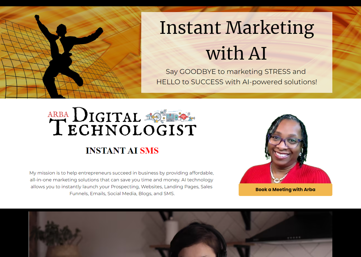 An advertisement for instant marketing with ai by digital technologist