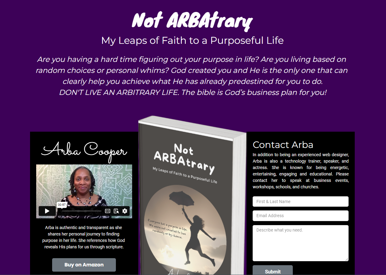 An advertisement for a book titled not arbatrary