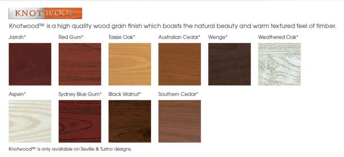 KnotWood Color Options — Hastings Garage Door Services in Port Macquarie