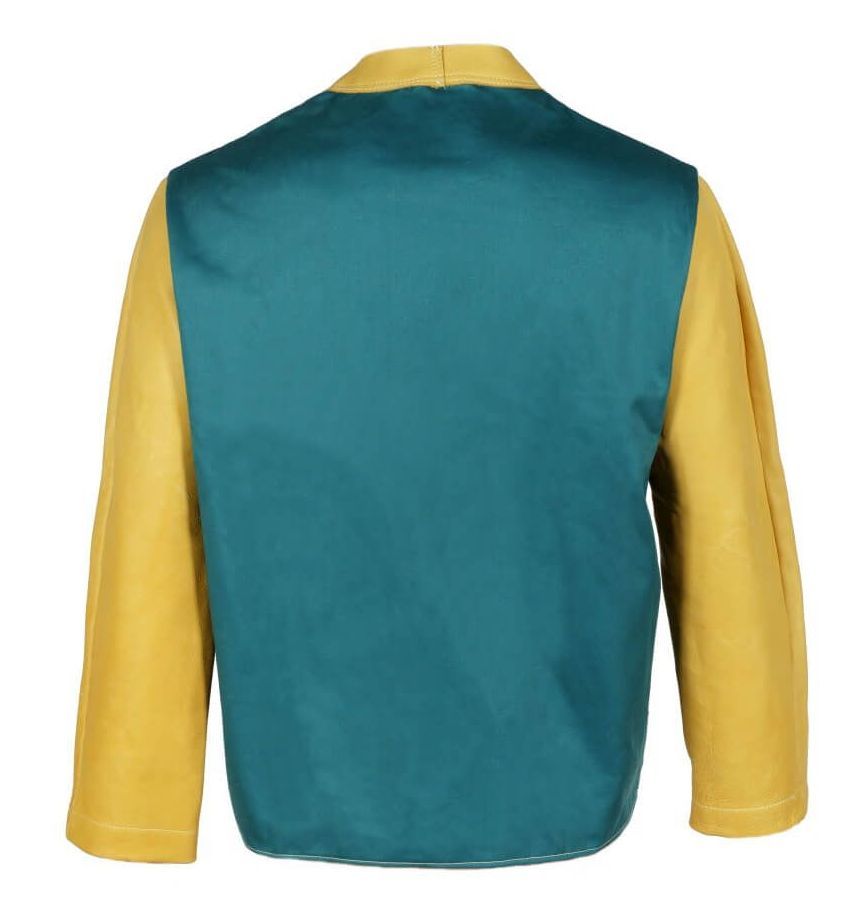 Blouson de soudeur en cuir fleur bovin et toile ignifugée